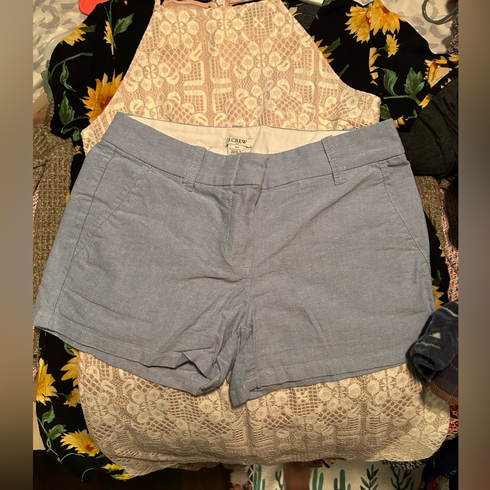 🩵J Crew Light Denim Chambray Trouser Shorts